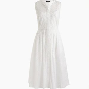 NWT J.Crew Sleeveless Eyelet Shirt Dress